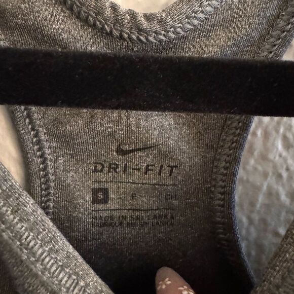 Nike Gray and Black Sports Bra with Racerback Design - Picture 3 of 5